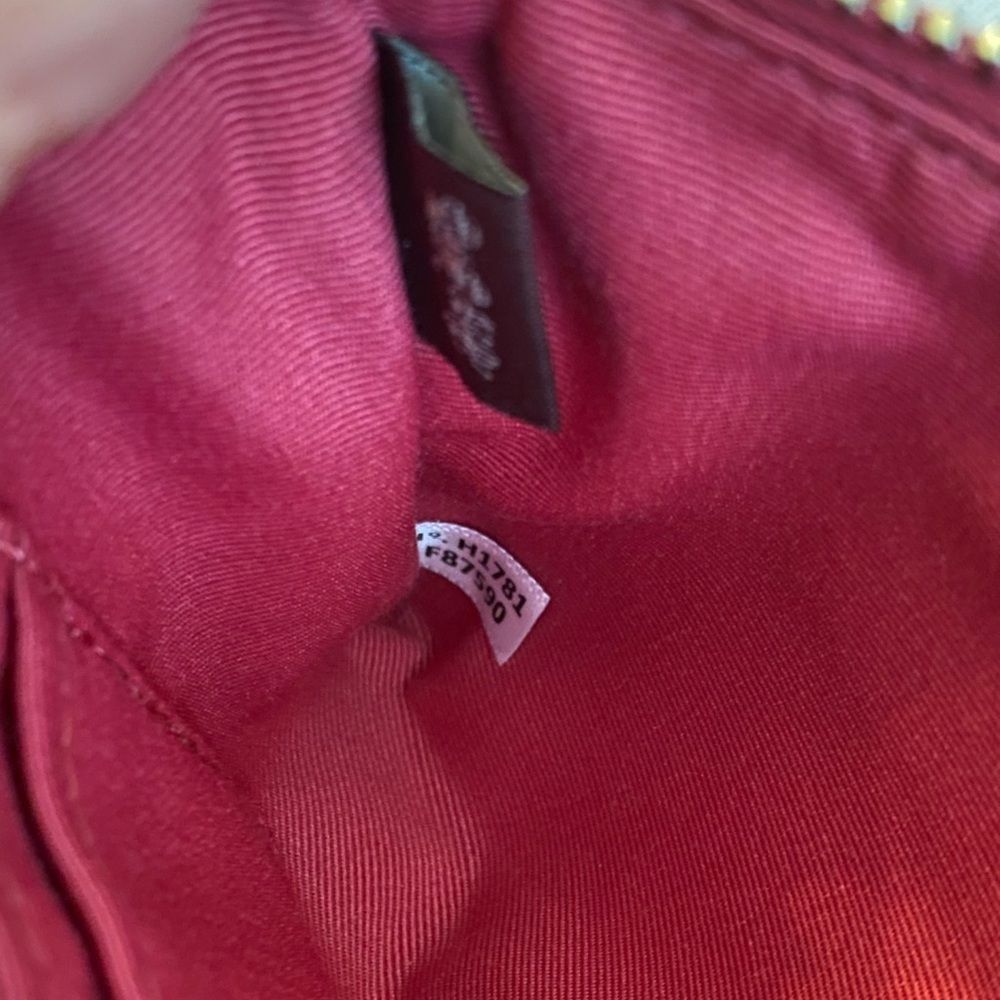 Coach Wristlet Double Zipper Small Wallet Pebbled Leather Watermelon #H1781 - Picture 15 of 15